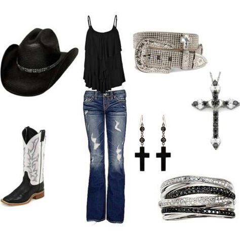 Love black, so classy! I might be emo if y'all didn't know... lol jk! Country Clothes, Country Outfit, Country Style Outfits, Cute Country Outfits, Looks Country, Country Girls Outfits, Estilo Country, Country Girl Style, Boating Outfit