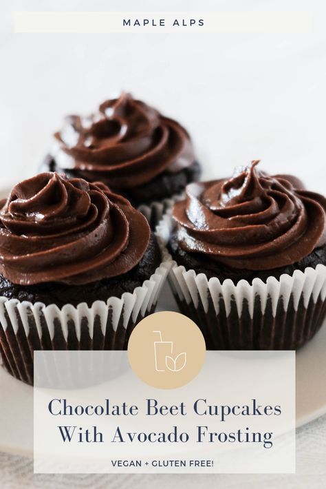 Gluten Free Beet Recipes, Healthy Cupcake Frosting, Beet Cupcakes, Avocado Cupcakes, Vegan Cupcake Icing, Vegan Keto Cupcakes, Paleo Red Velvet Cupcakes, Avocado Chocolate Frosting, Vegan Avocado Chocolate Cake