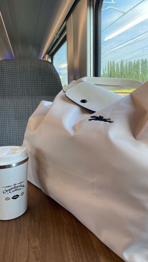 #emmachamberlain #chamberlaincoffee #coffee #train #travel #mood #longchamp #mood #vibes #aesthetics #coffee #mug Travel Mug Aesthetic, Train Travel Aesthetic, Mug Aesthetic, Travel Mood, Mood Vibes, Train Travel, Travel Aesthetic, Travel Mug, Coffee Mug