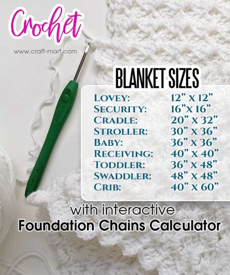 crochet baby blanket sizes chart Archives - Craft-Mart Crochet Blanket Sizes Chart, Blanket Sizes Chart, Crochet Baby Blanket Sizes, Crochet Blanket Yarn, Crochet Blanket Sizes, Crochet Market, Baby Blanket Size, Popular Crochet, Hand Knit Blanket