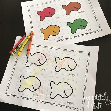 Goldfish Sorting Printable, Color Matching Preschool, Letter G Activities, March Preschool, Goldfish Snack, Dr Seuss Preschool, Theme Board, Sorting Mats, Goldfish Crackers