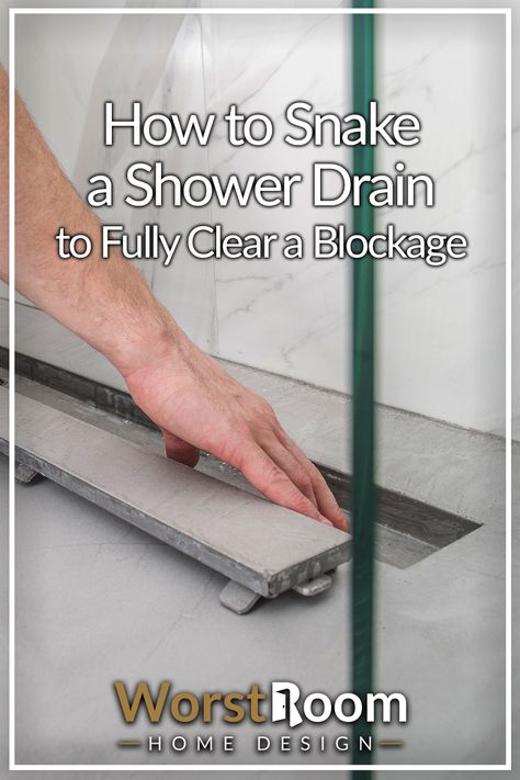 How to Snake a Shower Drain to Fully Clear a Blockage Clogged Drain, Shower Drain, Shower Floor, Drain, Plumbing, Bathroom Decor, Easy Diy, Decor Ideas, Shower