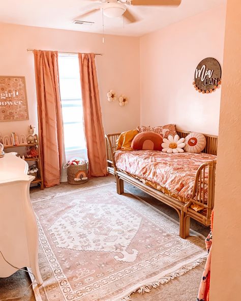 Boho toddler girl bedroom Boho Daughter Room, Boho Gender Neutral Bedroom, Target Toddler Girl Bedroom, Princess Boho Bedroom, Toddler Room Ideas Girl Boho, Fun Toddler Girl Room, Toddler Floral Bedroom, Boho Kids Bedroom Girl Rooms, Boho Bedroom Girl Rooms