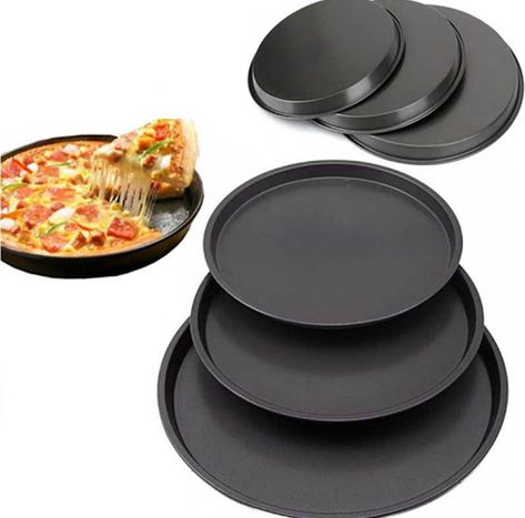 3 Pieces Non-Stick Spring Pizza Pan Set (Small, Medium, Large). Make delicious pizzas at home with our high quality non-stick pans.  Price: 849/- Rs #pizza #pizzapan #nbs #shopnow #buyonline Spring Pizza, Sala Grunge, Baked Food, Small Pizza, Pizza Pans, Icing Piping Nozzles, Must Have Kitchen Gadgets, Pizza Pan, Amazon Kitchen Gadgets