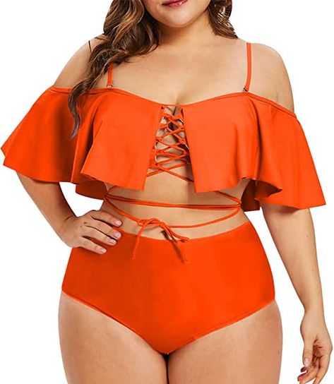 Plus Size Swimwear Two Piece, Swimwear 2 Piece, Plus Size Resort Wear, Swimwear Two Piece, Off The Shoulder Swimsuit, High Waisted Swimsuit, High Waist Swimsuit, Plus Size Beach, Best Swimsuits