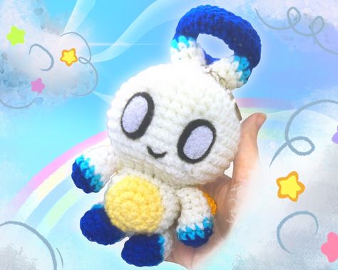 Handmade Crochet Hero Chao Plush from Sonic Adventures Sonic Crochet, The Hedgehog Sonic, Crochet Plush, Plush Keychain, Sonic Adventure, Little Angel, A Hero, The Hedgehog, Handmade Crochet