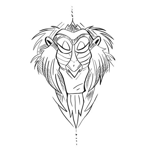 Disney Pixar Sketches, Brave Tattoo Disney, Pixar Tattoo Ideas, Disney Sketch Tattoo, Dark Disney Tattoos, Disney Flash Tattoo, Rafiki Tattoo, Pixar Tattoo, Rafiki Lion King