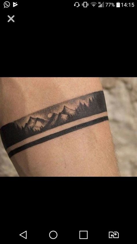 Braclet Tattoo, Geometric Tattoo Hand, Leg Band Tattoos, Wrist Band Tattoo, Band Tattoos For Men, Wood Tattoo, Ma Tattoo, Cuff Tattoo, Wrist Tattoo Ideas