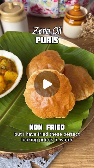 @nehadeepakshah on Instagram: "Zero Oil - NON FRIED Puri ! It is TRUE & Possible. You will be mind blown. Save & Share with your loved ones For the Dough - 1 cup whole wheat flour 1/4 tsp salt 1 & 1/2 tbsp Dahi Water as you need Make sure dough is slightly stiff Dahi plays a vital role in making sure the puris turn out perfect Air Frying Temp - 190 Degrees c for 4 mins 🌟 Vishesh Tippani - Cook the puris in BOILING water until It floats up. Just about 2 to 3 mins - Wipe the puris with a cloth to dry it slightly before adding to the air fryer - Do not over cook the puris - Always Preheat the air fryer. 5 to 6 mins is enough & you can put many pieces together , just do not over lap #NonFriedPuris #ZeroOil #NoOilPuris #Puri #PuriRecipe" Puri In Air Fryer, Zero Oil Cooking, Zero Oil Vegetarian Recipes, Zero Oil Indian Recipes, 5 Min Cooking Recipes, 2 Min Snacks, Airfryer Recipes Vegetarian, Whole Wheat Flour Recipes, Air Fryer Vegetarian Recipes