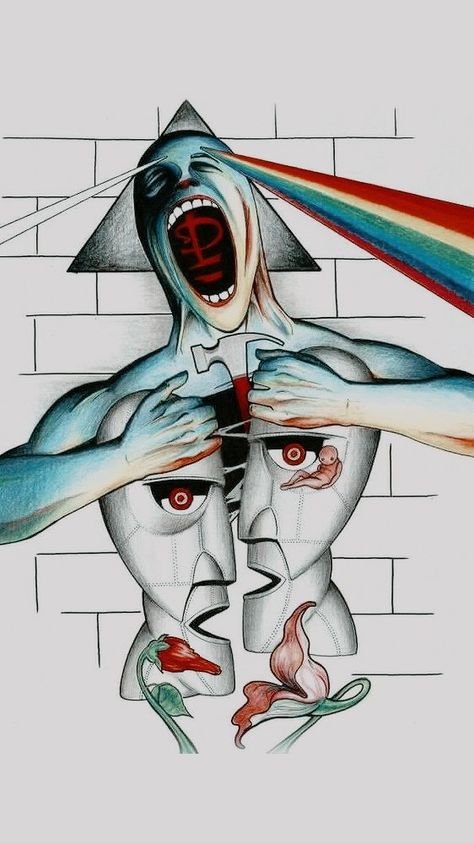 Pink Floyd Wallpaper, Pink Floyd Tattoo, Gesture Drawing Poses, Pink Floyd Poster, Pink Floyd Art, Pink Floyd Wall, Pink Floyd Dark Side, Vintage Poster Design, Cover Wallpaper