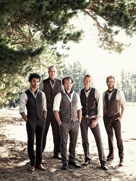 I can't decide if this is a small world thing or a crazy nuts wow thing...but i spy @David Young and @Marcus Russell Price via Pinterest! Vintage Groomsmen Attire, Vintage Groomsmen, Folk Wedding, Casual Grooms, Groomsmen Outfits, Boda Mexicana, Rock N Roll Bride, Wedding Groomsmen, Groomsmen Attire