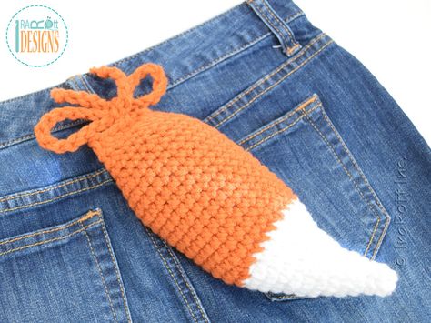 FREE crochet pattern for making an adorable fox animal tail for hat or pants Crochet Fox Tail Pattern Free, Fox Hat Crochet, Animal Costumes For Kids, Us Crochet Terms, Amigurumi Fox Pattern, Tail Pattern, Crochet Costumes, Animal Tails, Fox Hat