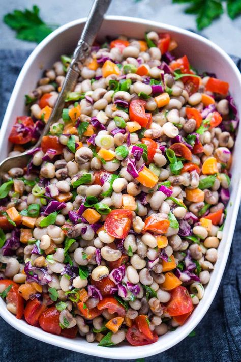 Blackeyed Pea Recipes Vegetarian, Black Eyed Peas Salad, Peas Salad, Current Recipes, Creamy Beans, Black Eyed Pea Salad, Black Eyed Peas Recipe, White Balsamic Vinaigrette, Pea Salad Recipes