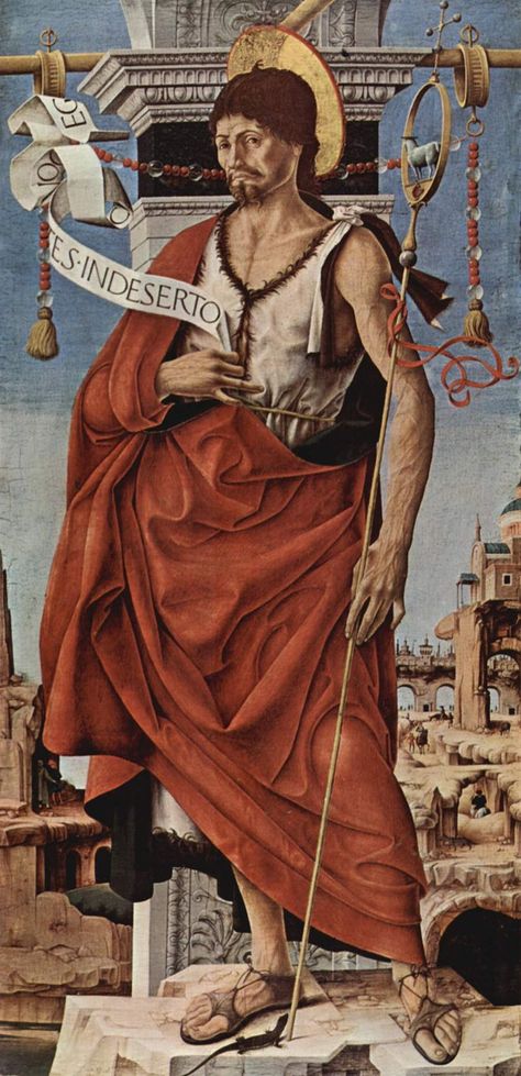 Francesco del Cossa - San Giovanni Battista - Polittico Griffoni San Michele, French Culture, Emilia Romagna, John The Baptist, Bible Stories, French Art, Book Set, Portrait Art, St John