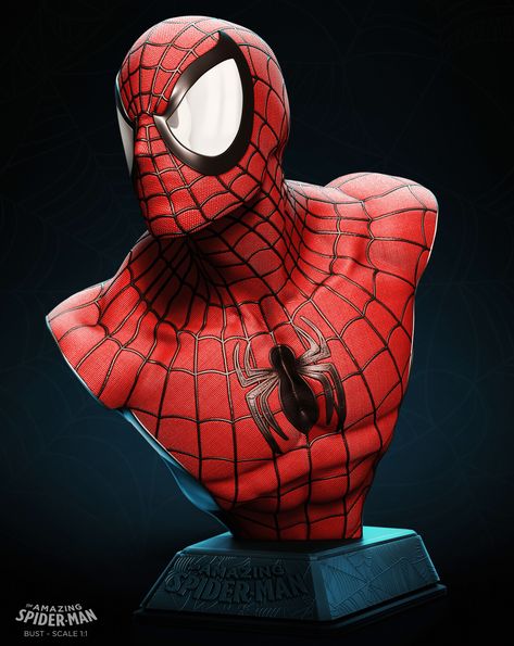 Spider-Man Bust Fan Art, Edivaldo Batalha on ArtStation at https://www.artstation.com/artwork/lVQ8E5 Spidar Man, Drawing Proportions, Spiderman Man, Hellboy Art, Marvel Statues, Marvel Tattoos, Marvel Drawings, Marvel Artwork, Iconic Moments