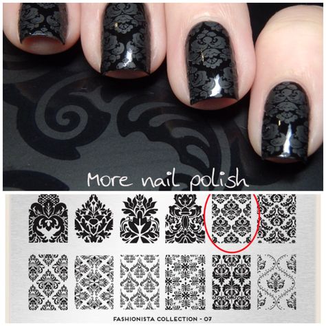 Nail Art Stamp, Easy Nailarts, Nail Stamping Ideas, Moyou Stamping, Stamped Nails, Nagel Stamping, Nail Stamp, Nail Art Stamping, Picture Polish