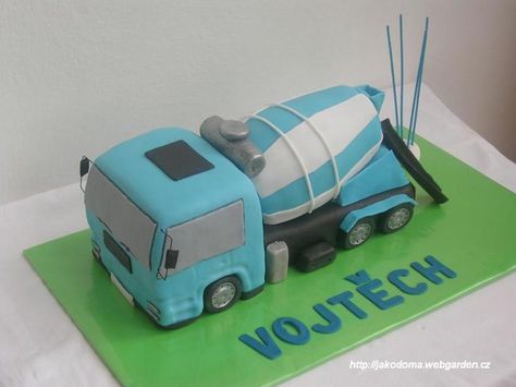 Concrete Mixer Truck Cement Mixer Cake, Concrete Mixer Truck, Cement Mixer Truck, Construction Cake, Truck Cake, Harry Birthday, Truck Cakes, Cement Truck, Birthday Projects