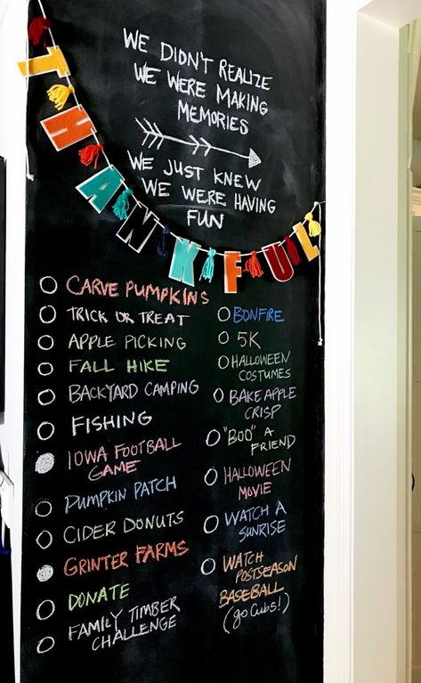 Chalkboard Fall Bucket List Chalkboard Fall, Creative Baby Announcements, Valentines Pregnancy Announcement, Digital Baby Announcement, Chalkboard Baby, Bucket List Life, Chalk Wall, Love Articles, Backyard Camping