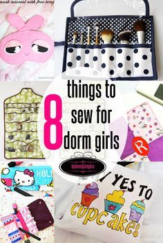 8 things to sew for dorm girls- what a great idea! I have one leaving in a couple of weeks... Gifts To Sew, Things To Sew, Going To College, Dorm Life, Sewing Projects For Beginners, Easy Sewing Projects, Sewing Gifts, Sewing For Beginners