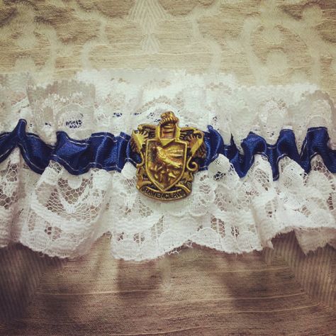 And make this Ravenclaw garter your ‘something blue’. | 27 Things You Need To Have A Classy AF Harry Potter Wedding Ravenclaw Wedding, Hp Wedding, Slytherin Ravenclaw, Nerd Wedding, Ravenclaw Hufflepuff, Harry Potter Wedding Theme, Gryffindor Slytherin, Garter Wedding, Awesome Bachelorette Party