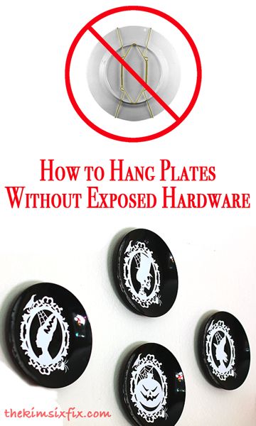 Hanging plates without hardware.. so they look like they are floating on the wall How To Hang Plates On Wall Without Nails, How To Hang Decorative Plates On Wall, Plate Hanging Ideas The Wall, How To Hang Plates On Wall, Hang Plates On Wall, Hang Plates, Halloween Plates, Plate Hangers, Detroit Area