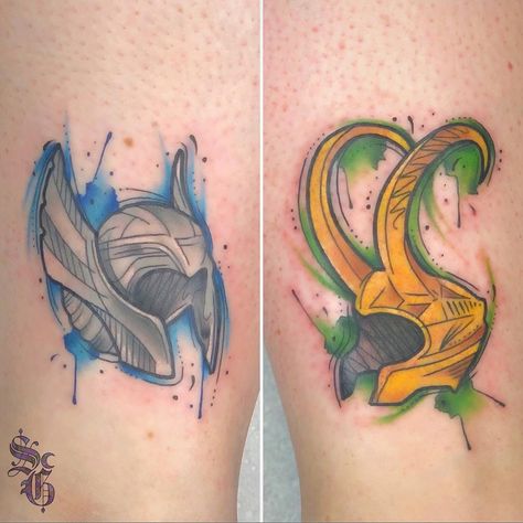 Loki Tattoo, Thor Tattoo, Thor Helmet, Loki Helmet, Thor And Loki, Stone Tattoo, Helmet Tattoo, Thor X Loki, Explore Tattoo