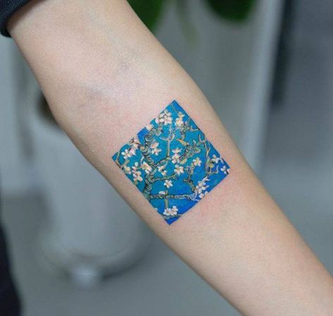 Vincent van Gogh's almond blossom (February 1890). White Flower Tattoos, Van Gogh Tattoo, Colorful Flower Tattoo, Sky Tattoos, Great Tattoos, Flower Tattoo Designs, Tattoos And Body Art, Skin Art, Art Tattoos