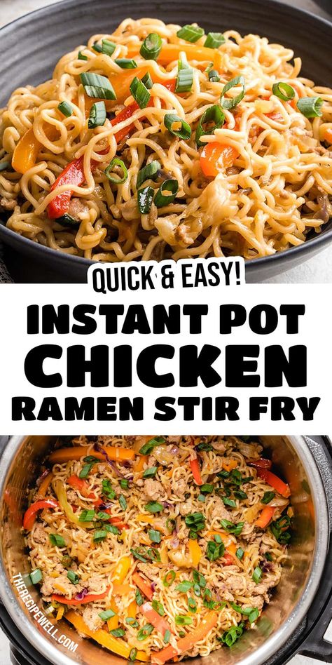 Chicken Ramen Stir Fry, Ramen Stir Fry, Recipe Instant Pot, Instant Pot Pasta Recipe, Chicken Ramen, Best Instant Pot Recipe, Instant Pot Recipes Chicken, Instant Pot Dinner Recipes, Easy Instant Pot Recipes