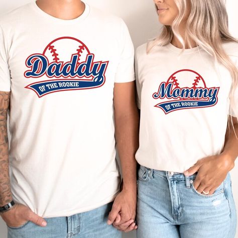 Baseball Birthday Shirts For Family, Mom And Dad Shirts, Family Birthday Shirts, Rookie Of The Year, 2nd Birthday Party Themes, Dad Shirts, Family Birthday, Family Birthdays, Custom Shirt