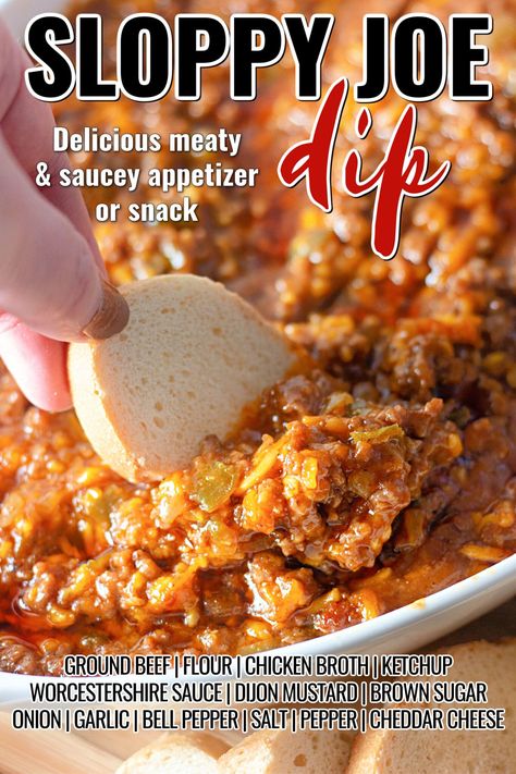 Sloppy Joe Dip - Kitchen Fun With My 3 Sons Sloppy Joe Dip, Sloppy Joes Dip, Hamburger Dip, Cheesy Sloppy Joes, Homemade Sloppy Joes, Homemade Salsa Recipe, Sloppy Joes Recipe, Dip Recipes Easy, Kitchen Fun