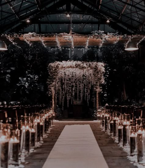 Aesthetic Wedding Venues Simple, Black Wedding Aesthetic Outdoor, Black And White Wedding Venue Ideas, Dark Academia Wedding Venue Aesthetic, Black And White Debut Theme, Black Wedding Venue Aesthetic, Gloomy Wedding Aesthetic, Twighlight Wedding Aesthetic, Black Wedding Aesthetic Decor