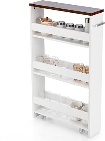 Slim Storage Cart, Kitchen Utility Cart, Kitchen Storage Trolley, Slim Storage, Mobile Shelving, Narrow Cabinet, Kitchen Storage Cart, Rolling Storage Cart, Kitchen Trolley