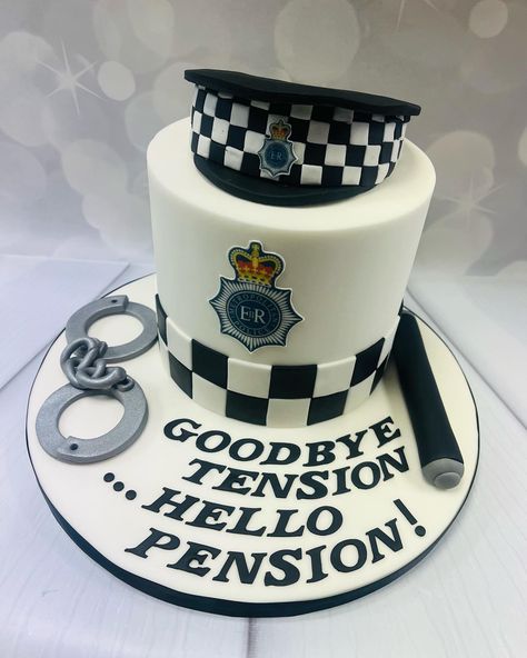 Police Retirement Cake, Police Cakes, Police Retirement Party, Police Retirement, Retirement Cake, Police Hat, Police Humor, Cake House, Novelty Cakes