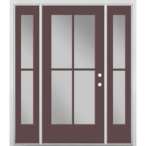 Single Front Door With Sidelights, Mobile Home Doors, Front Door With Sidelights, Single Front Door, Door With Sidelights, Replacing Front Door, Entry Door With Sidelights, Door Lock System, Fiberglass Exterior Doors