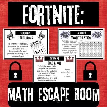 Fortnite Math Escape Room (STAAR PREP) Math Escape Room, High School Math Classroom, Math Night, Teaching Lessons Plans, Algebra Activities, Math Magic, Classroom Transformation, 7th Grade Math, Math Notebooks