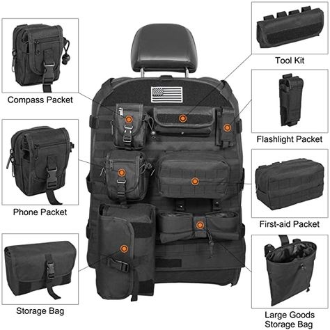 Iveco Daily 4x4, Jeep Seats, Seat Back Organizer, Cool Truck Accessories, Tactical Truck, Overland Gear, Jeep Camping, Truck Storage, Molle Pouches