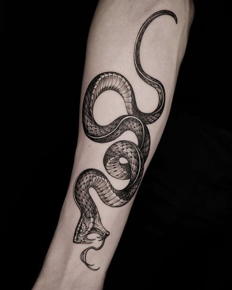 French Tattoo, Korean Tattoos, Forarm Tattoos, Snake Tattoo, Blackwork Tattoo, Tattoo Ideas Design, Big Tattoo, Tattoos For Men, Lower Back Tattoos