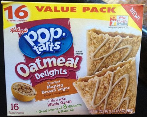 Oatmeal Crust, Pop Tart Flavors, Ice Cream Taco, Weird Snacks, Toaster Pastry, Instant Breakfast, Maple Brown, Bagel Cream Cheese, Salty Treats