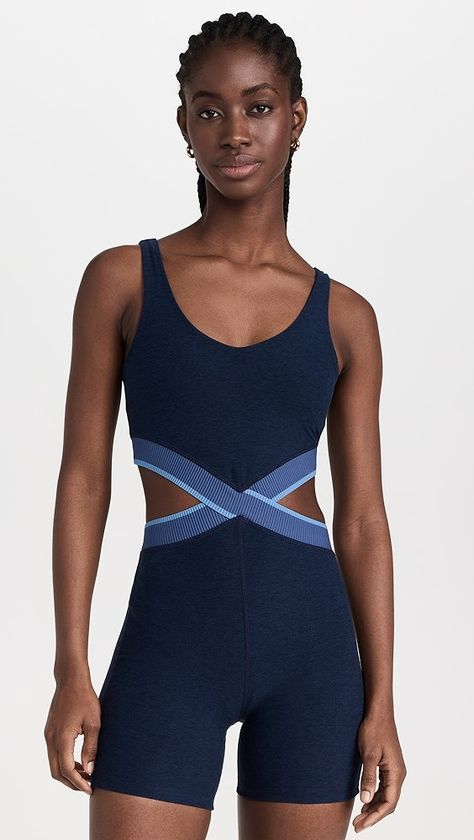 Beyond Yoga Spacedye In The Mix Biker Jumpsuit | Shopbop Edgy Activewear, Biker Jumpsuit, Unique Workout Clothes, Athletic Jumpsuit, Fitness Fashion Active Wear, Modest Workout Clothes, Yoga Style Outfits, Activewear Trends, Tennis Outfits