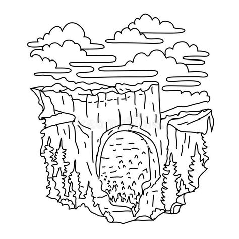 Bryce Canyon Tattoo, Canyon Drawing, Line Art Drawing, Natural Bridge, Bryce Canyon National Park, Utah National Parks, Bryce Canyon, Drawing Easy, Flash Art