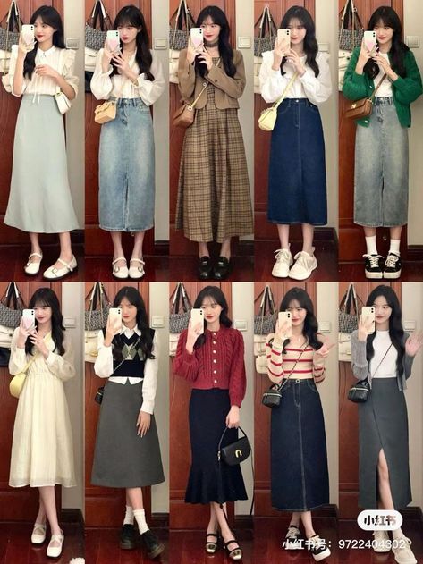 Norm Core Aesthetic Outfits, Japan Dress Fashion, Korean Long Skirt Outfits, Japan Style Outfits Casual, Skirt Korean Outfit, Japan Fashion Summer, Japan Spring Fashion, Long Skirt Outfit Ideas, Casual Asian Fashion