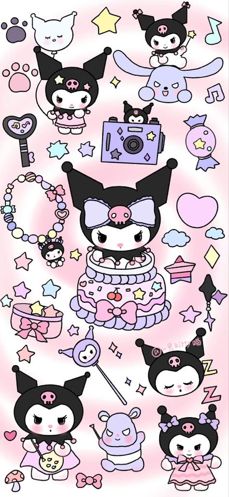 Kuromi Wallpaper Iphone, Kuromi Wallpaper, Hello Kitty Wallpaper Hd, Pink Wallpaper Hello Kitty, Spooky Nails, Walpaper Hello Kitty, Abstract Wallpapers, Charmmy Kitty, Desain Quilling