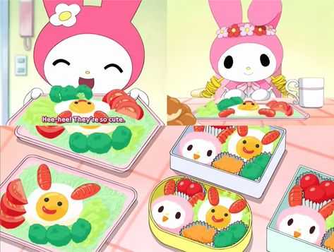 Onegai My Melody, Anime Bento, Anime Foods, Anime Food, Soft Aesthetic, Happy Meal, My Melody, Anime Icons, Hello Kitty