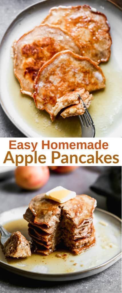 The BEST Apple Pancakes are made from scratch with fall spices and grated apple. They’re EASY to make, fluffy, and delicious! Holiday Breads, Crepes Pancakes, Apple Pie Pancakes, Apple Topping, Apple Pancake Recipe, Apple Cinnamon Pancakes, Delicious Pancakes, Pizza Dinner, Pancakes From Scratch