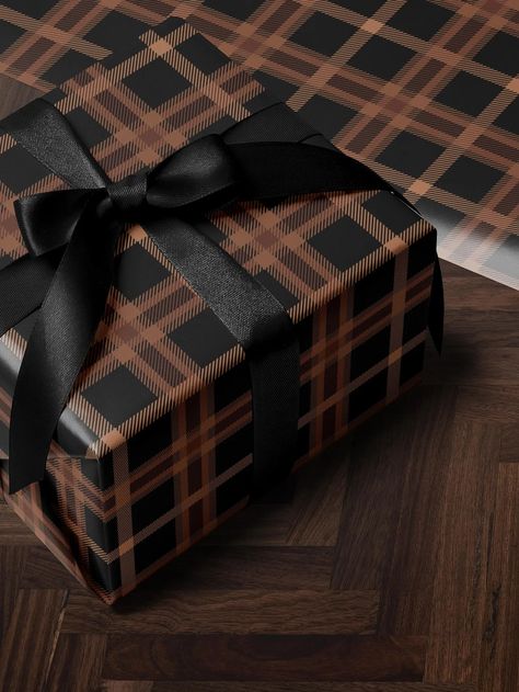 Brown Plaid Wrapping Paper Holiday Gift Wrap Christmas Present Wrapping Idea Christmas Party Gift Vintage Wrapping Paper Premium Gift Wrap - Etsy Brown Ribbon Christmas Wrapping, Plaid Wrapping Paper Ideas, Dark Wrapping Paper, Christmas Gift Wrapping Ideas Black, News Paper Wrapping Ideas, Aesthetic Christmas Wrapping Paper, Brown Christmas Aesthetic, Fun Christmas Wrapping Ideas, Brown Paper Christmas Wrapping Ideas