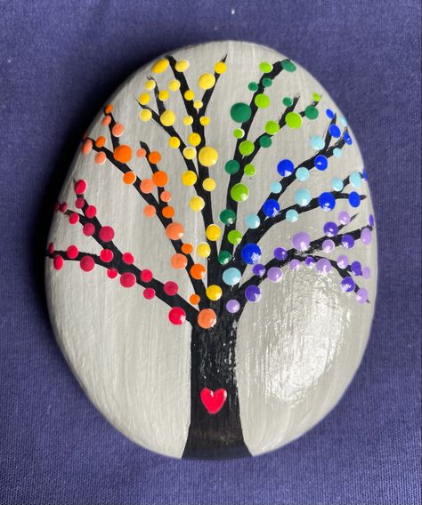 Painted Rocks Trees Ideas, Simple Painted Rocks Ideas, Simple Rock Designs, Painted Rocks Ideas Easy Flowers, Fun Rock Painting Ideas, Painted Rock Garden Ideas, Spring Painted Rocks, Cool Rock Painting Ideas Easy, Stone Crafts Ideas