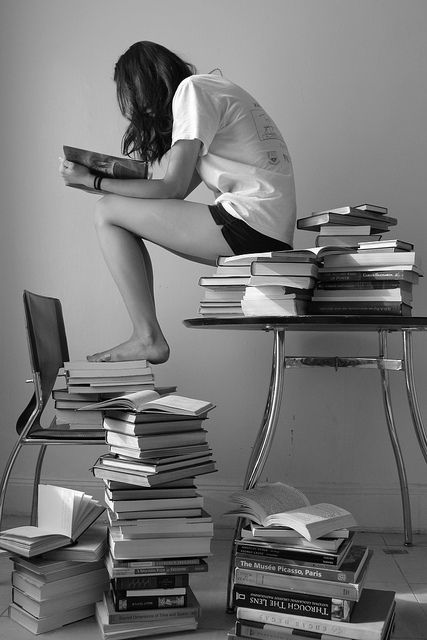 Enough Cool Photography Links to Throw the Earth Off Its Orbit Stacks Of Books, Book Worm, Stack Of Books, Art Artist, Saatchi Art, A Woman, Black And White, Reading, Books