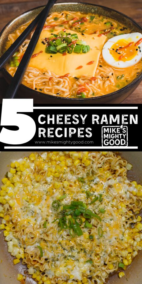 Cheese and ramen go together like peanut butter and jelly, togarashi and tuna, or fresh bread and soft butter. Capitalizing on the unique umami flavors in cheese and in classic ramen ingredients, this unique combination of flavors can yield insane results. Canned Tuna Ramen, Ramen Noodle Hacks Cheese, Ramen With Cheese And Egg, Ramen And Cheese, Easy Recipes Using Ramen Noodles, Beef Ramen Noodle Hacks, Creamy Cheesy Ramen Noodles, Tuna Ramen Noodles, Ramen Noodles With Cheese