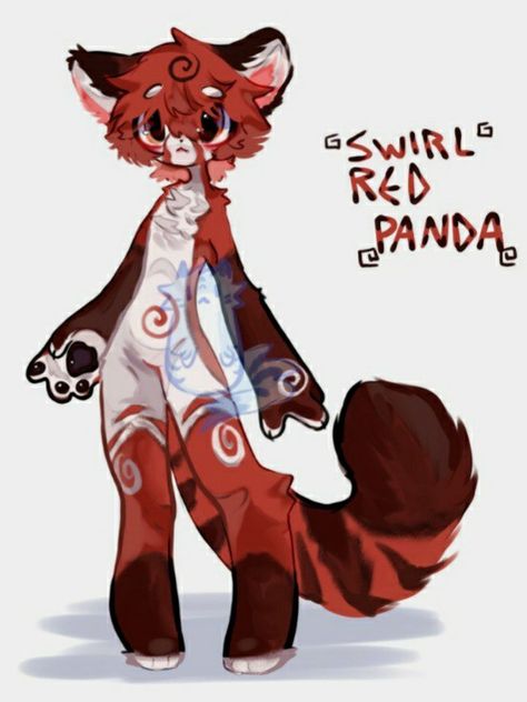 Stwawbwewymilk Art, Saber Tooth Fursona, Fursona Character Design, Kemono Art Style, Fursona Pattern Ideas, Tanuki Fursona, Fursonas Art, Animal Oc Art, Red Panda Character Design