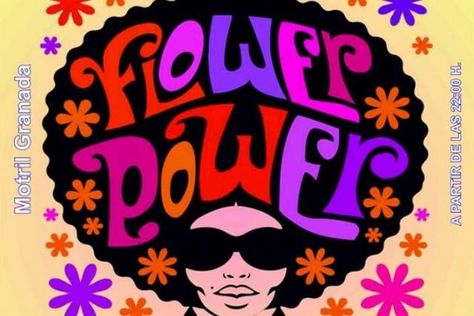 FIESTA FLOWER POWER EN LOS JARDINES DE LA CASA DE LOS BATES | motrilturismo.com Moon Sketchbook, Flower Power 60s, Flower Power Party, Holey Moley, 1960s Party, 60s Party, Musica Disco, Woodstock 1969, Disco Funk